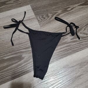 Four Three Seven Black Tie-Side Bikini Bottom Size L